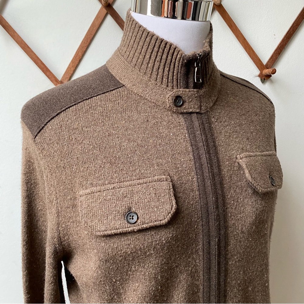 Banana Republic Wool Knit Brown Sweater Jacket - Picture 4 of 12